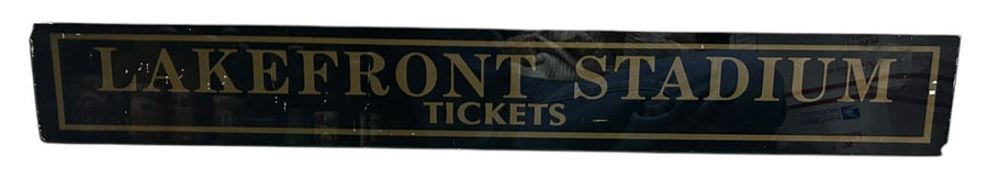 Lakefront Stadium Tickets Antique Jalousie Glass Sign