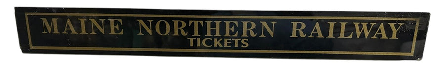 Maine Northern Railway Tickets Antique Jalousie Glass Sign