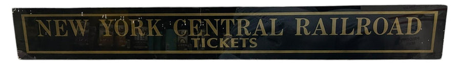 New York Central Railroad Tickets Antique Jalousie Glass Sign