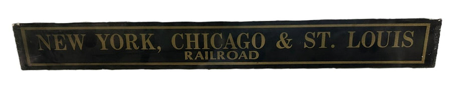 New York Chicago & St Louis Railroad Antique Jalousie Glass Sign