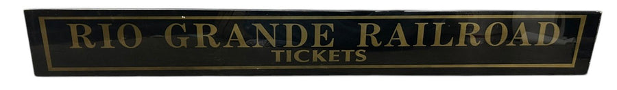 Rio Grande Railroad Tickets Antique Jalousie Glass Sign