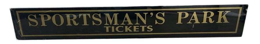 Sportsman's Park Tickets Antique Jalousie Glass Sign