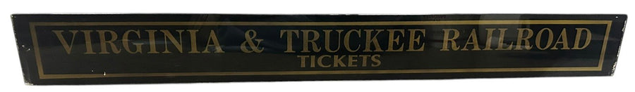 Virginia & Truckee Railroad Tickets Antique Jalousie Glass Sign