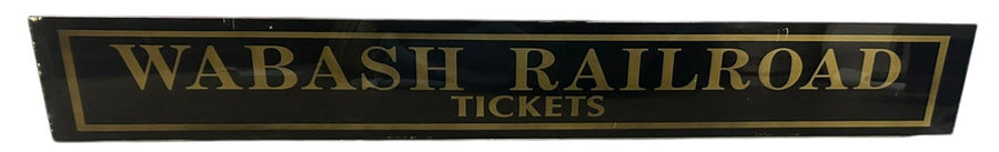 Wabash Railroad Tickets Antique Jalousie Glass Sign