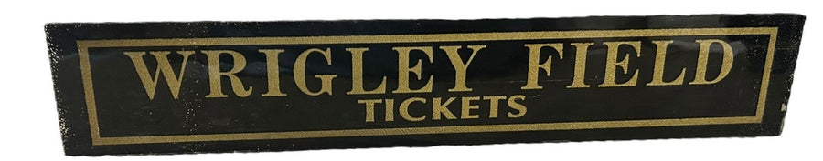 Wrigley Field Tickets Antique Jalousie Glass Sign