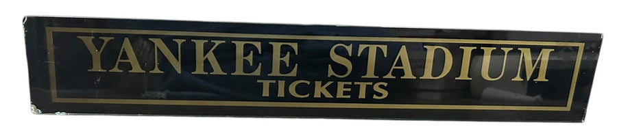 Yankee Stadium Tickets Thin Border Antique Jalousie Glass Sign