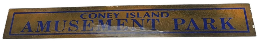 Coney Island Amusement Park Antique Jalousie Glass Sign