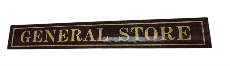 General Store Antique Jalousie Glass Sign