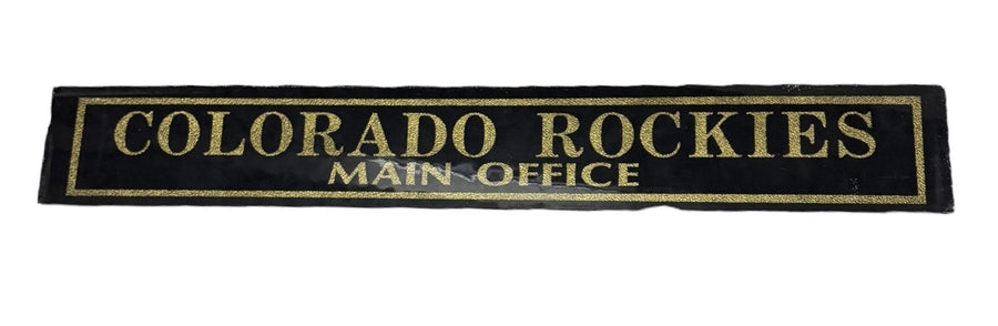 Colorado Rockies Main Office Antique Jalousie Glass Sign