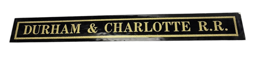 Durham & Charlotte RR Antique Jalousie Glass Sign