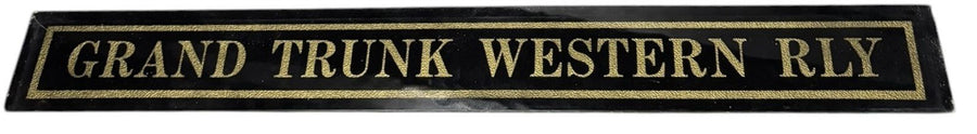 Grand Trunk Western Rly Antique Jalousie Glass Sign