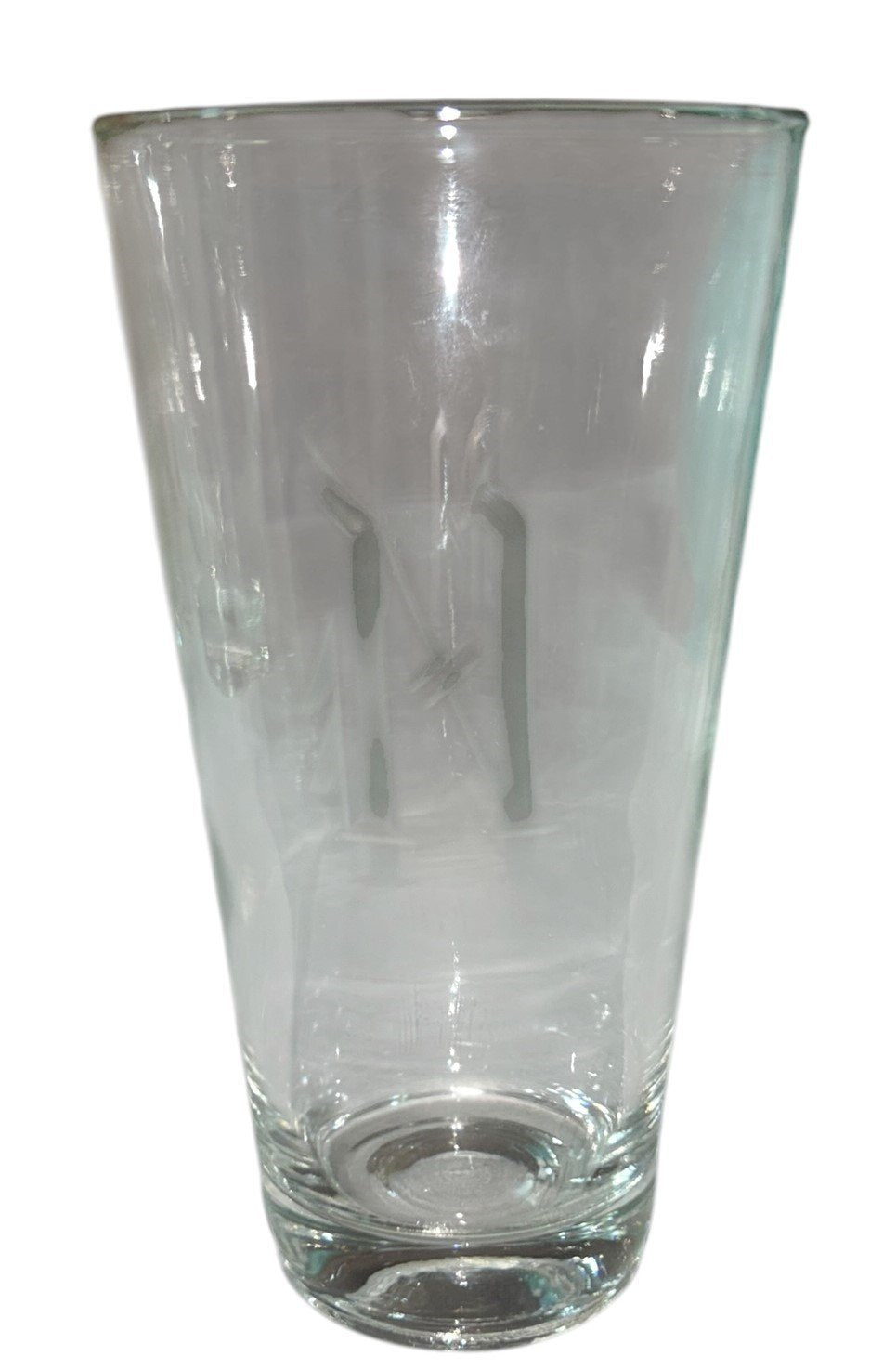 Clear Glass Tumbler Monogrammed N Vintage Set of 10