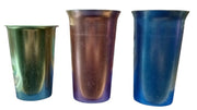 MCM Aluminum Tumblers With Stirring Spoons Set Of 7 Vintage Collectible Barware