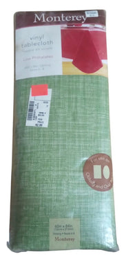 Monterey 60" x 84" Sealed Vinyl Green Oblong Tablecloth Collectible Home Decor