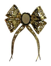 Danbury Mint 1996 Wreath Bow Ornaments Vintage Genuine 24K Gold Flashed Brass