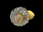 Perfume Atomizer Antique Ridged Swirl Glass Vintage Gold Cap Clear Glass