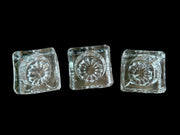 Clear Pressed Glass Open Salt Cellars Antique Fluted Bottom Vintage Set of 3