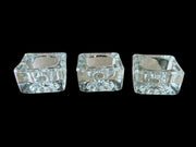 Clear Pressed Glass Open Salt Cellars Antique Fluted Bottom Vintage Set of 3
