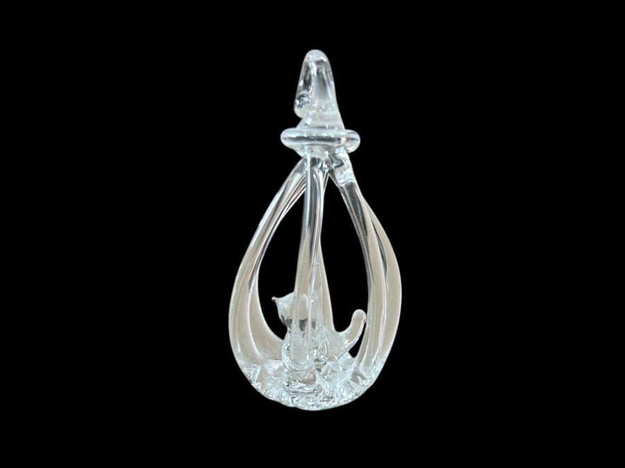 Spun Glass Candle Slipper Bird in a Cage Vintage Set of 3