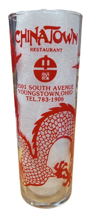 Chinatown Restaurant Drinking Glass Youngstown Ohio Vintage Nostalgic