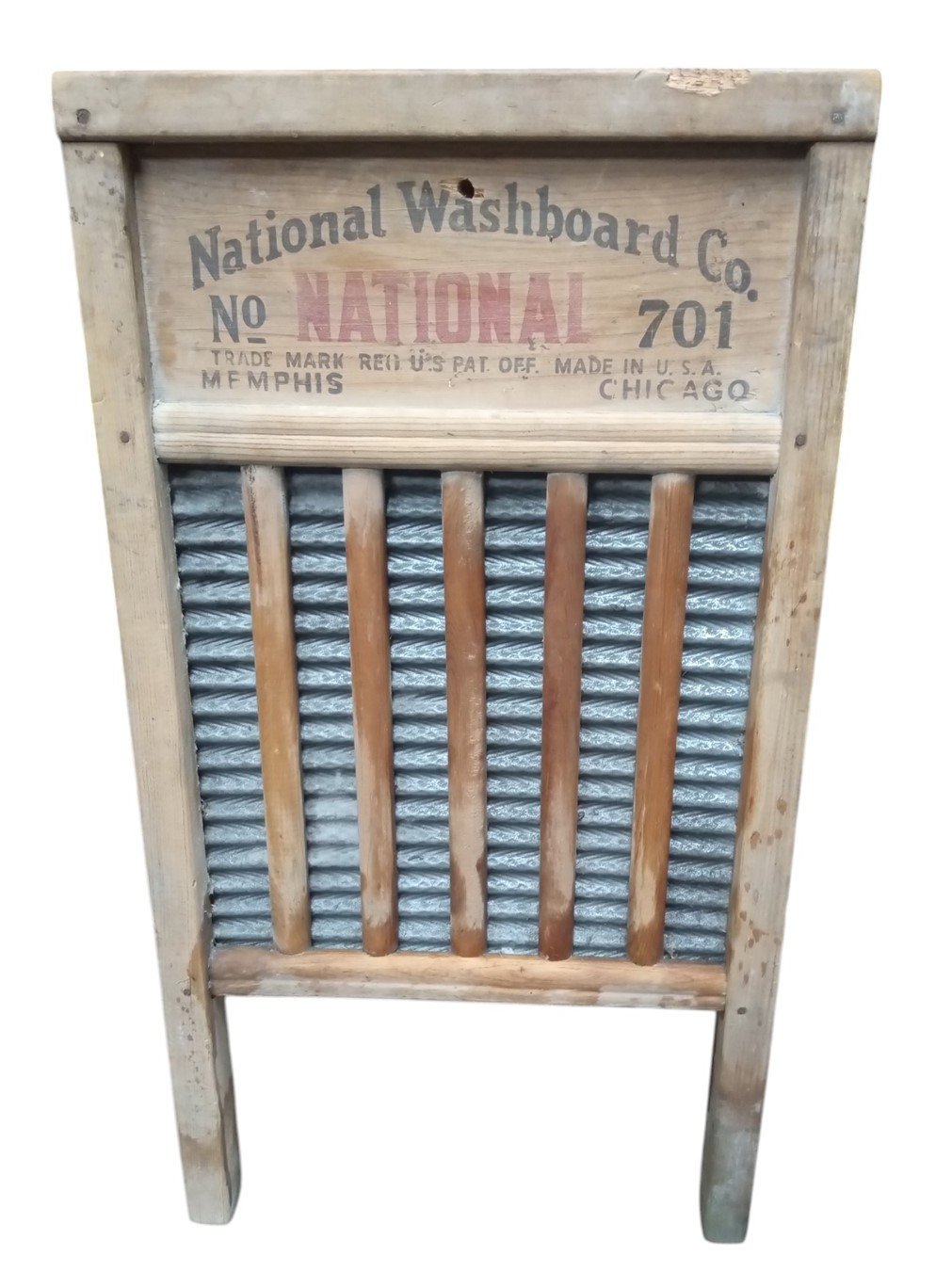 National Washboard Co Zinc King Wooden Washboard Vintage Collectible Nostalgic