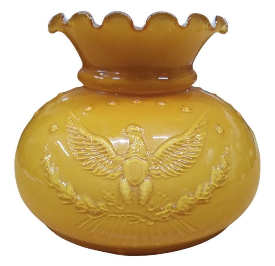 Amber Eagle Glass Lamp Shade Vintage Collectible Patriotic Home Decor