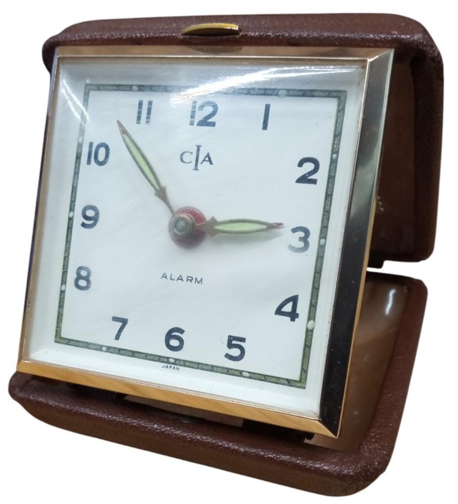 CIA Travel Alarm Clock Hard Shell Case Vintage Collectible Nostalgic P ...