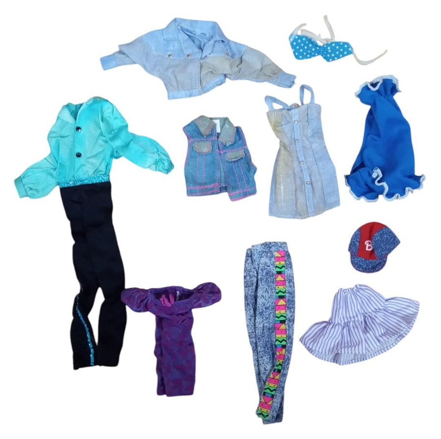 Barbie Blue & Purple Clothes Lot Set Of 10 Vintage Collectible Nostalgic