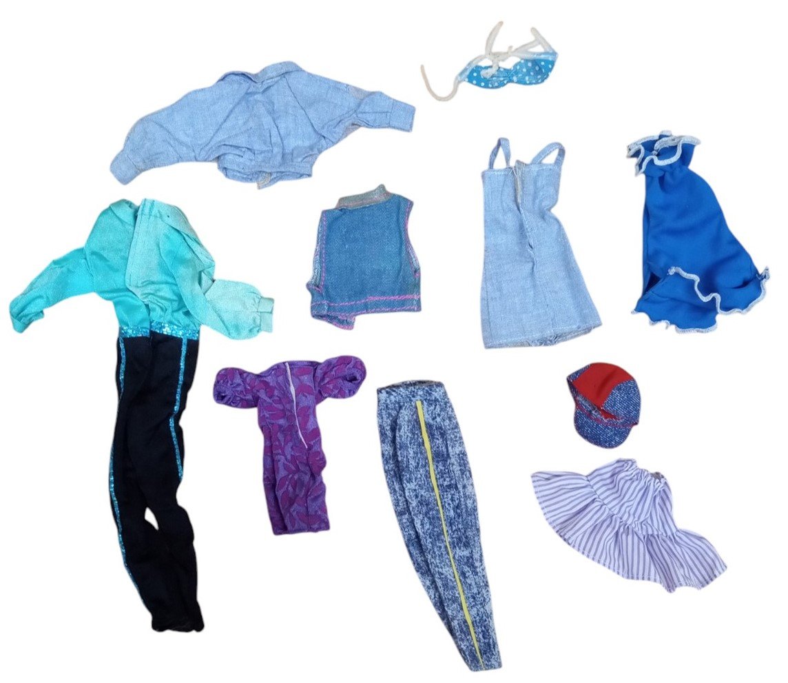 Barbie Blue & Purple Clothes Lot Set Of 10 Vintage Collectible Nostalgic