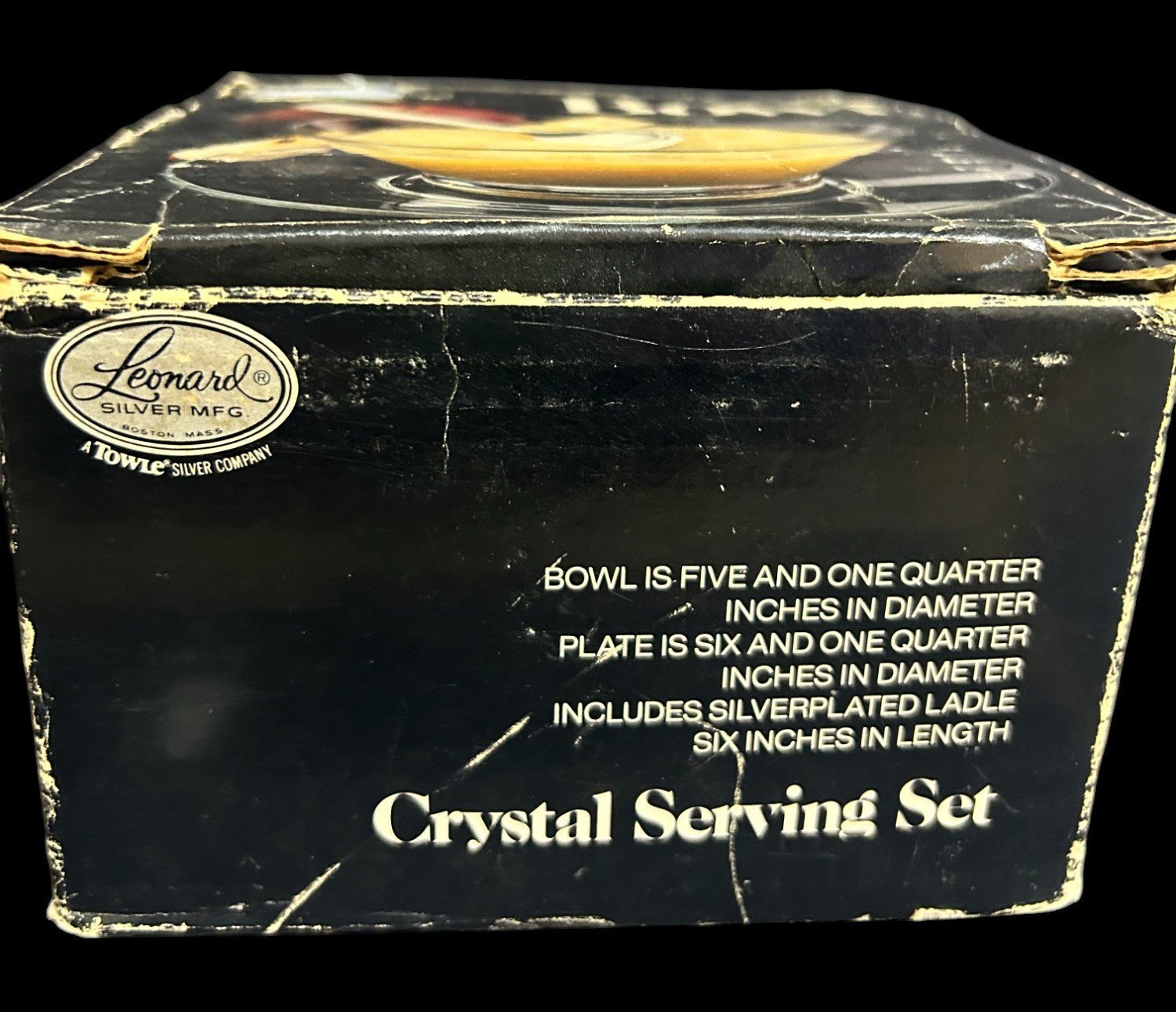 Crystal Serving Set Antique Leonard Silver Mfg Vintage No. 216 Original Box