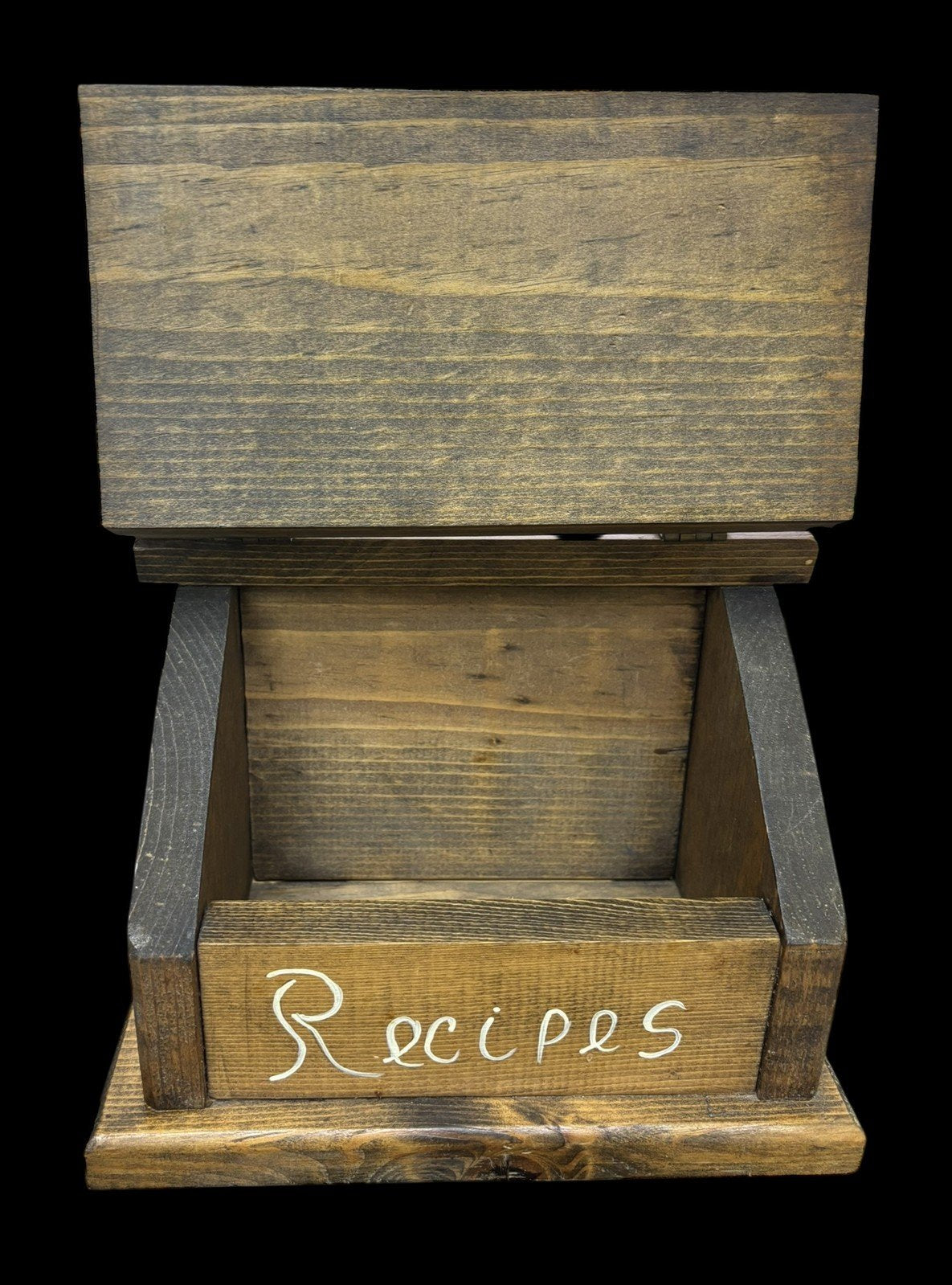 Recipe Box Hand Painted Wood Vintage Home Decor Country Kitchen