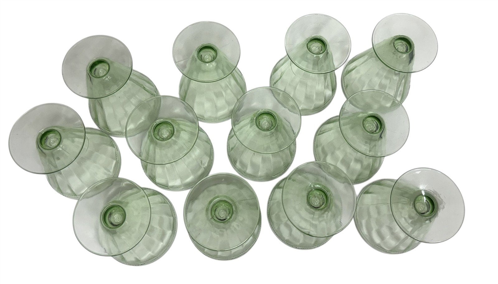 Uranium Parfait Glasses Cambridge Vintage Vaseline Cups Set of 12 Goblets