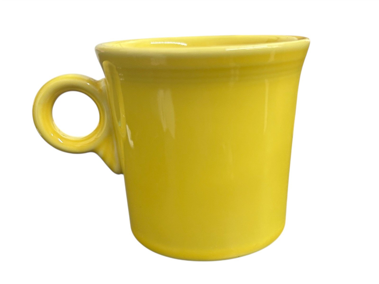 Fiesta - Sunflower Yellow Chevrolet Ring Handle Mug Homer Laughlin Ceramic Cup