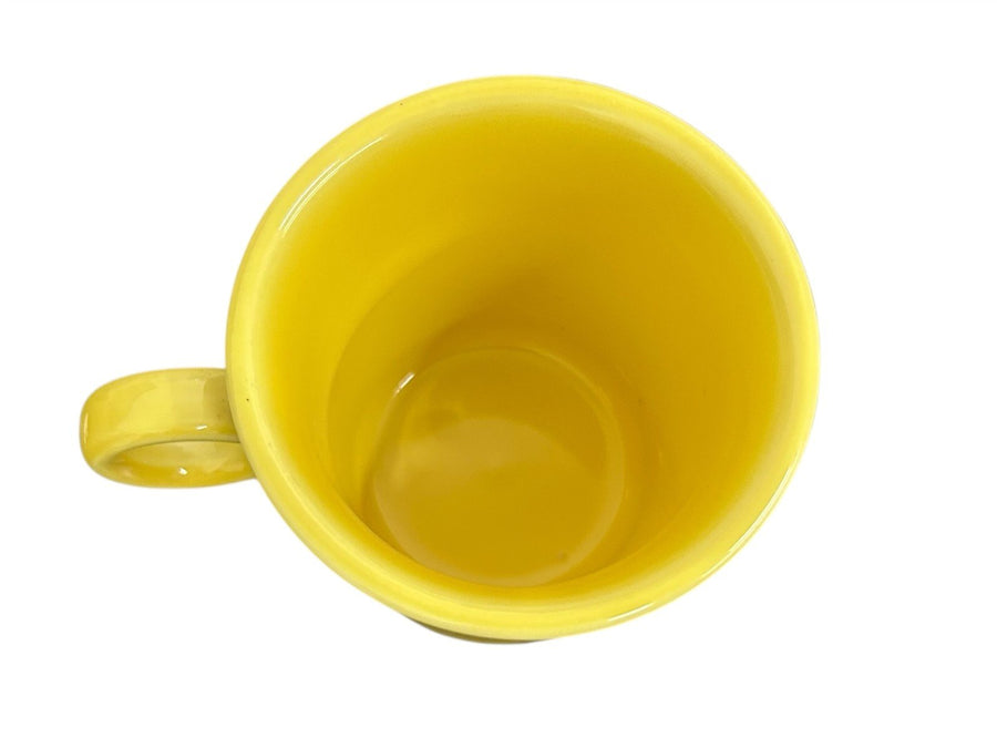 Fiesta - Sunflower Yellow Chevrolet Ring Handle Mug Homer Laughlin Ceramic Cup