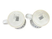 Fiesta - Pair of White His and Hers Java Handle Mugs Homer Laughlin Ceramic Cup