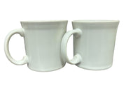 Fiesta - Pair of Mr. and Mrs. White Java Handle Mug Homer Laughlin Ceramic Cup