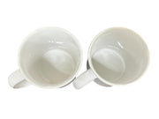 Fiesta - Pair of Mr. and Mrs. White Java Handle Mug Homer Laughlin Ceramic Cup