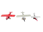 Tootsie Toys 3 Planes Silver and Red Metal Vintage Children Play