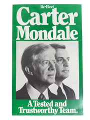 Carter-Mondale Re-Election Poster Political Campaign President Democrat