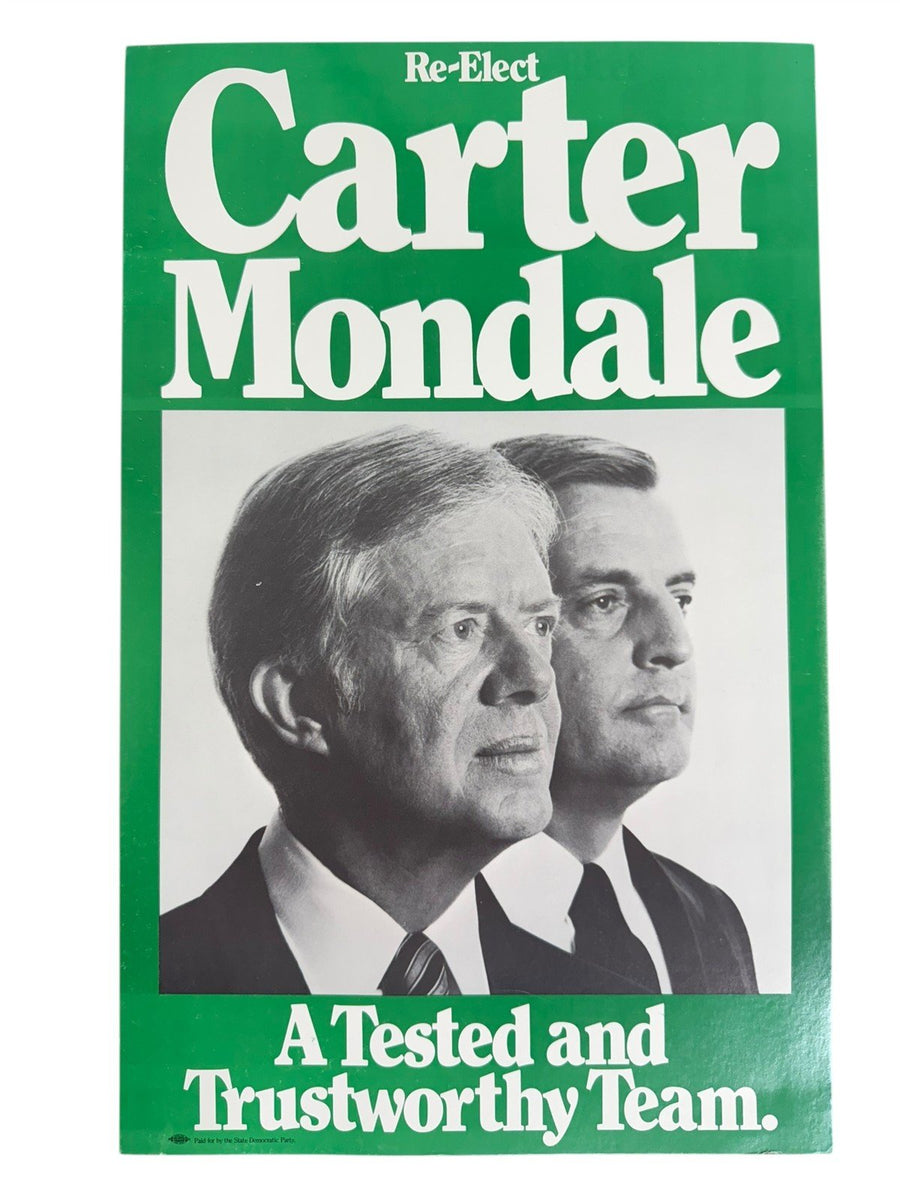 Carter-Mondale Re-Election Poster Political Campaign President Democrat