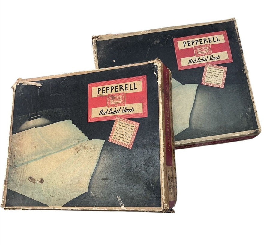Vintage Pepperell Fabrics Red Label Pre-Laundered Bed Sheets 2 Boxes