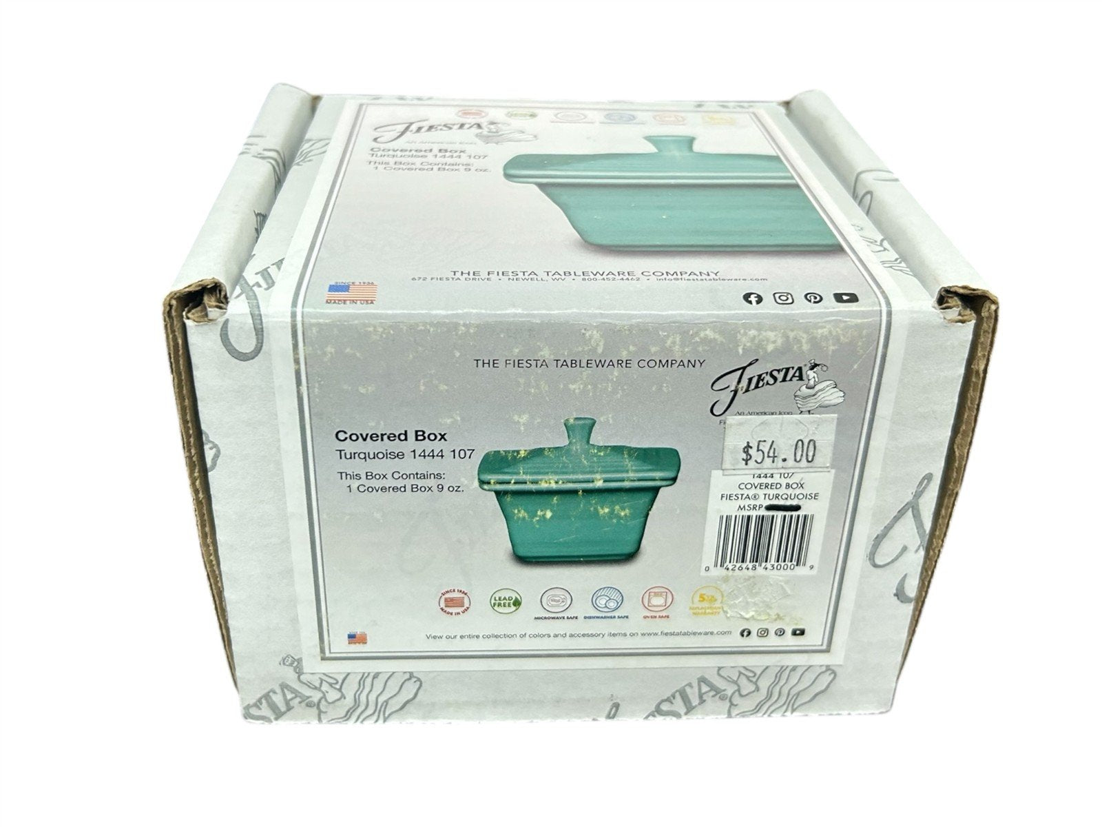 Fiesta - Turquoise Blue Gift Box Belk In Original Box Homer Laughlin Ceramic