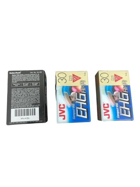 Compact Video Cassette Tapes 3-count 2-JVC 1-Supertape Unopened VHS