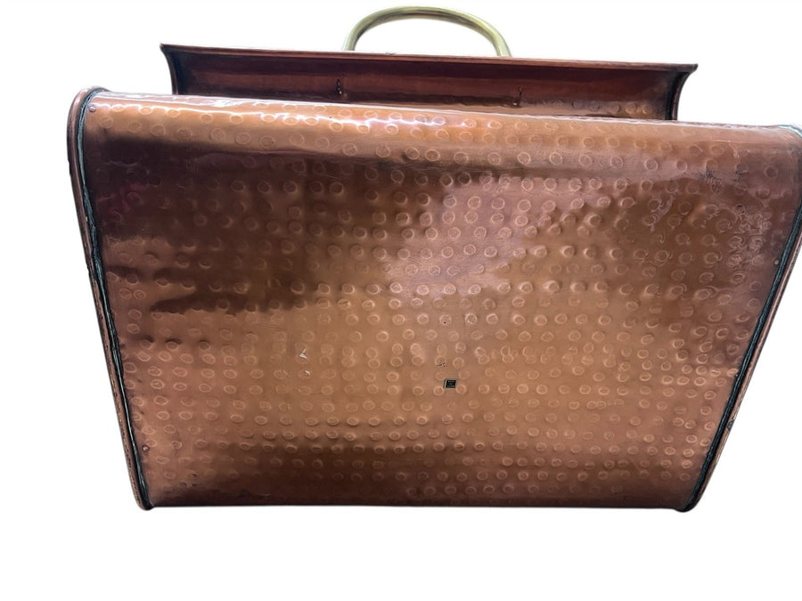 Vintage Copper Hammered Magazine Log Coal Display Holder Made in India