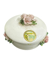 Ceramic Italian Woven Pottery Set Of Five Made In Italy Baskets With Roses