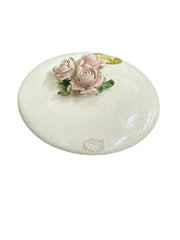 Ceramic Italian Woven Pottery Set Of Five Made In Italy Baskets With Roses
