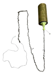 Mid Century Modern Lamp Green Light Fixture Fabric and Ceramic Wire Chain