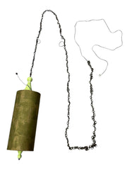 Mid Century Modern Lamp Green Light Fixture Fabric and Ceramic Wire Chain