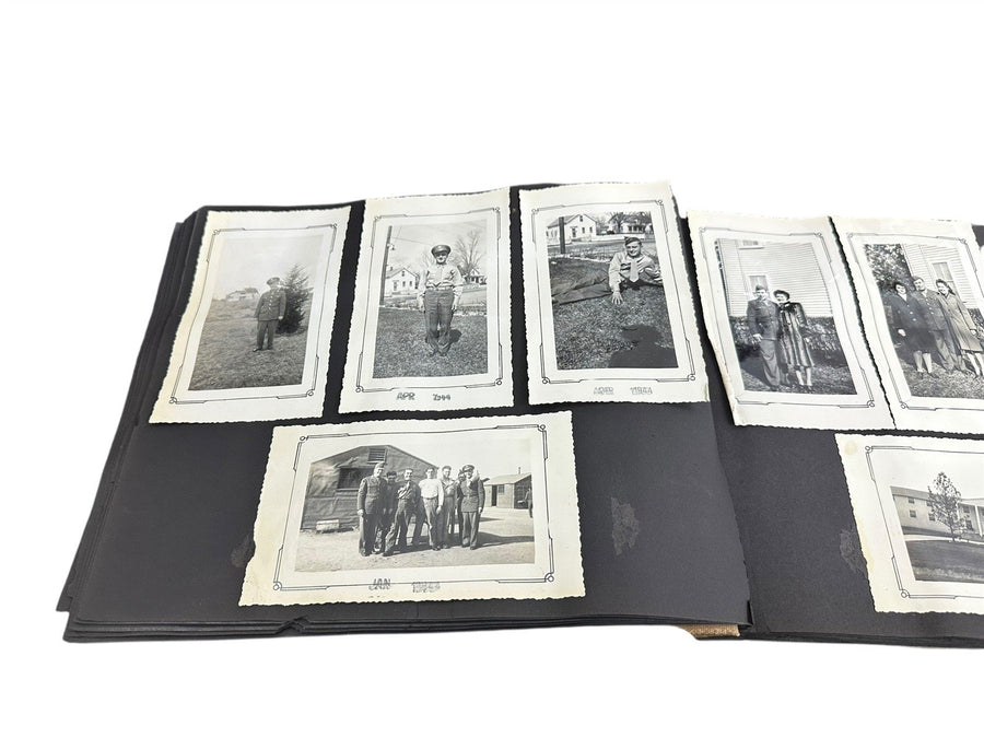 Hard Cover 1940s Solider Photo Album War News Paper Clippings Letters