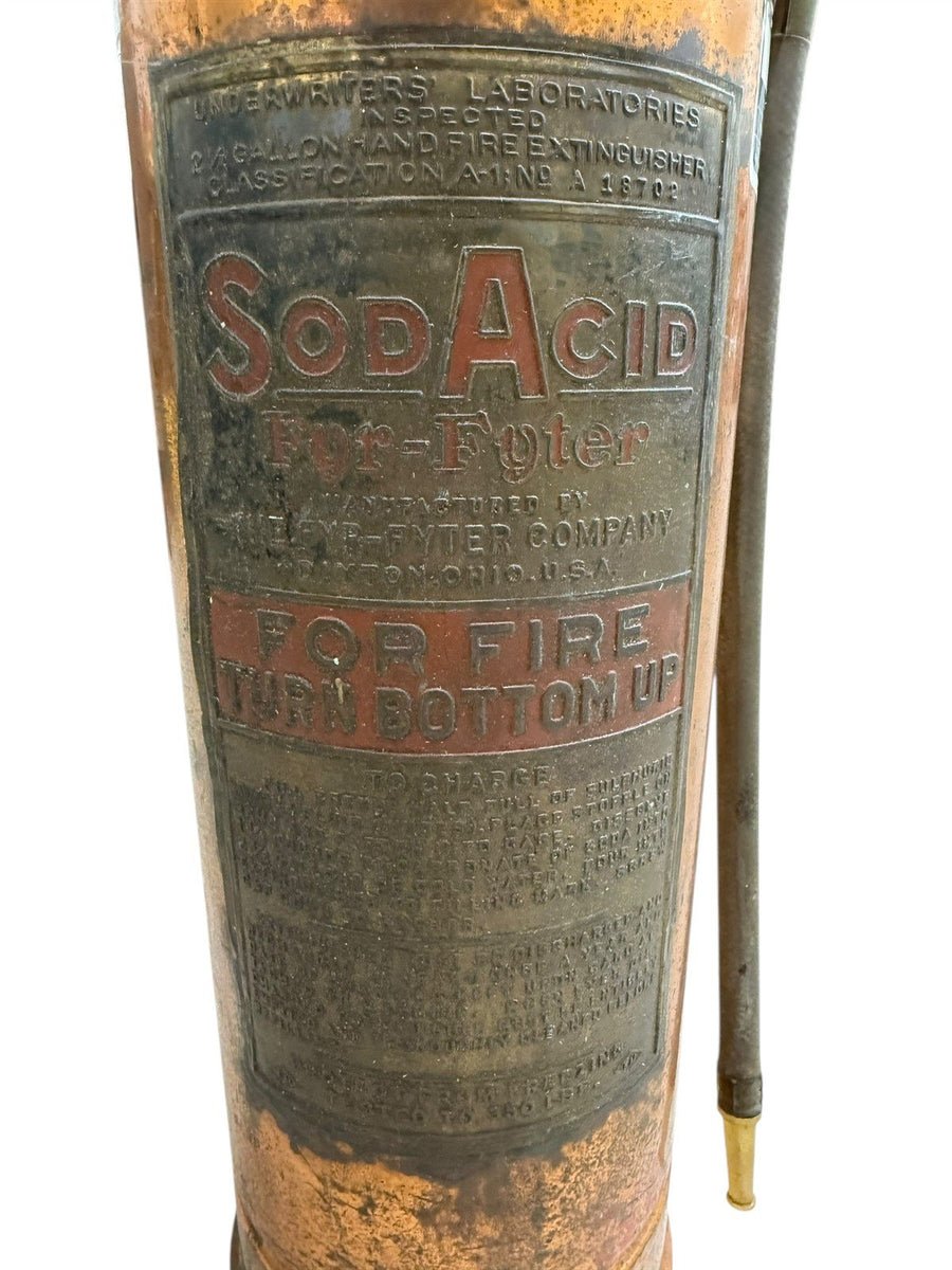 Copper Fire Extinguisher 1970's empty 2 1/2 Gallon Sod Acid "Fyr Fyter" Dayton